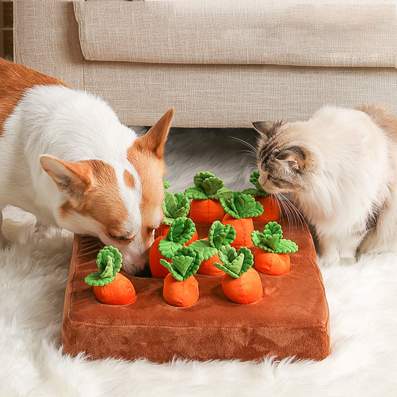 Pet Dog Toys Carrot Plush Toy Vegetable Chew Toy For Dogs Snuffle Mat For Dogs Cats Durable Chew Puppy Toy Dogs Accessories - Image 3